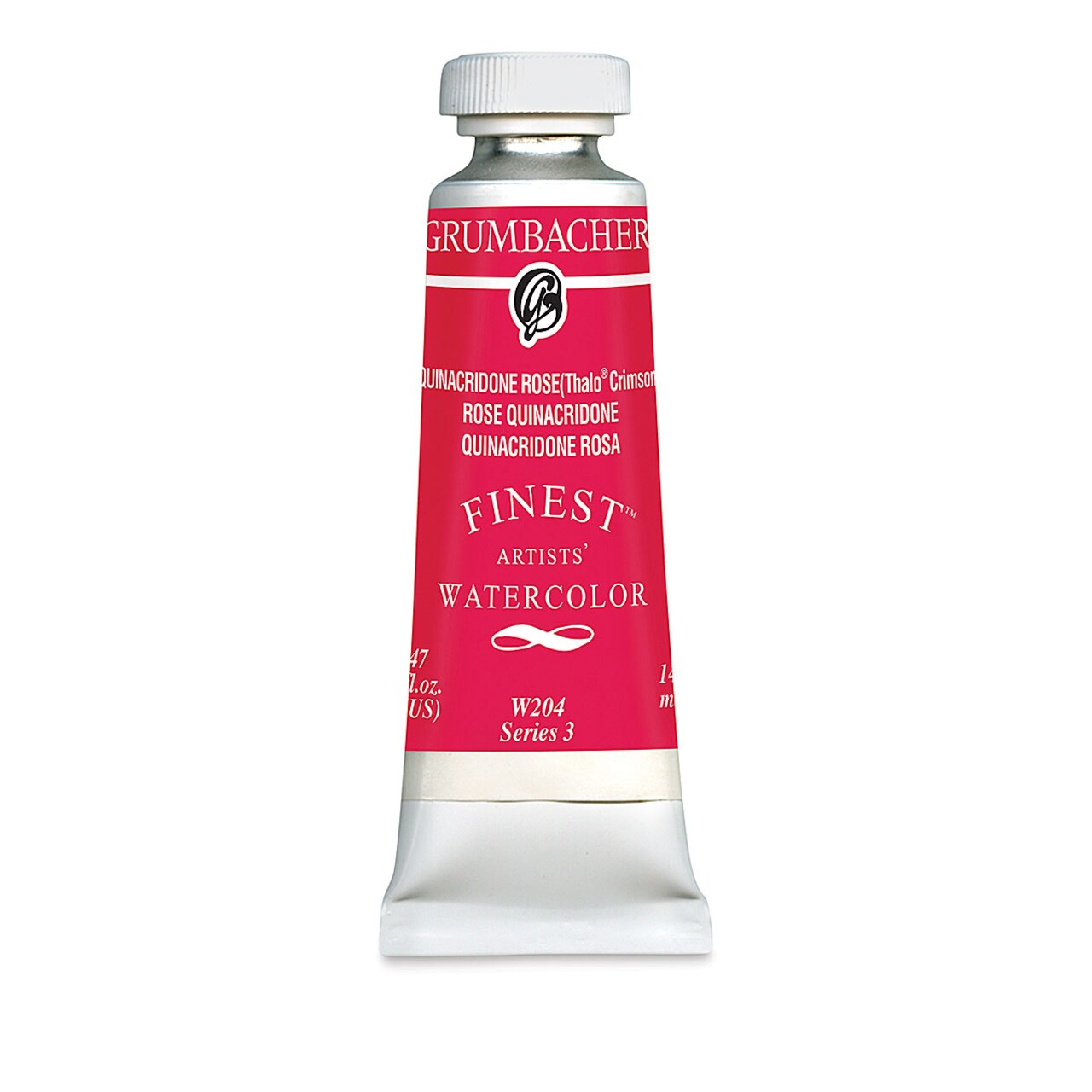 Grumbacher Finest Artists' Watercolor - Quinacridone Rose, 14 ml tube